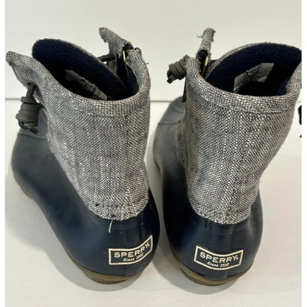 Sperry Womens Saltwater Duck Boots Waterproof Rubber Textured Upper Size 7